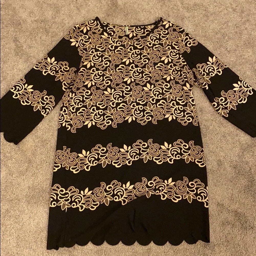 BEAUTIFUL black and gold/brown boutique dress.